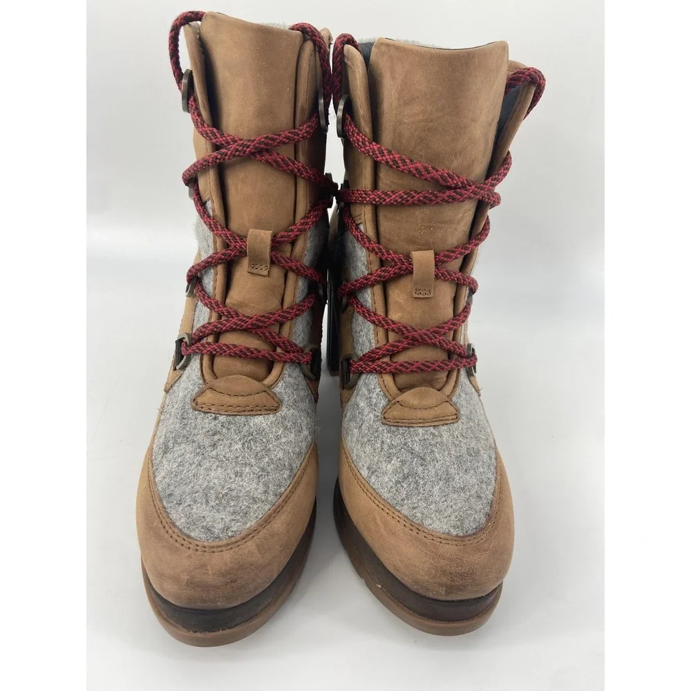 Sorel Boots Women 10 Brown Blake Nubuck Heel Ankle Block Heel Winter‎ Waterproof
